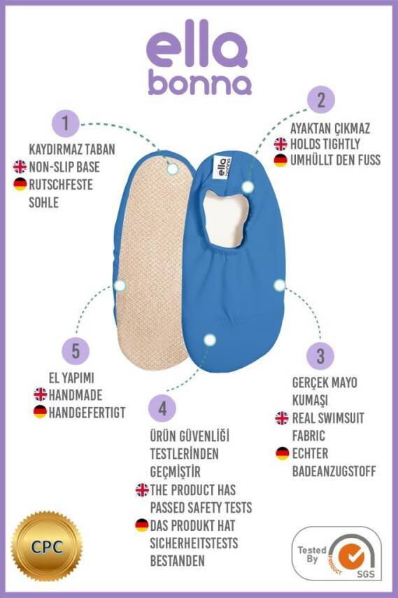 Bebek Çocuk Deniz Ayakkabısı, Kaydırmaz Taban, Unisex Havuz Patiği - 11
