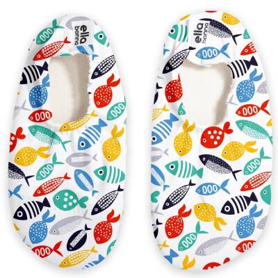 Bebek Çocuk Deniz Ayakkabısı, Kaydırmaz Taban, Unisex Havuz Patiği Renkli Balıklar
