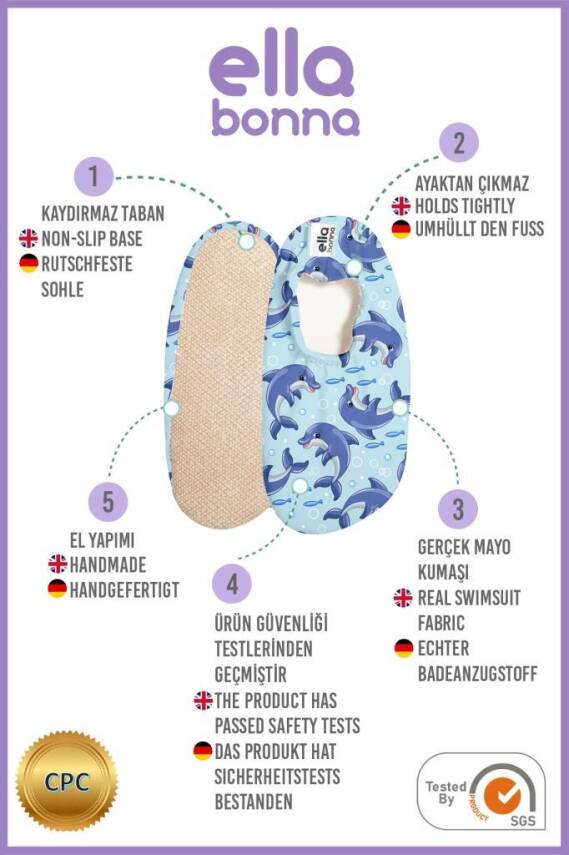 Bebek Çocuk Deniz Ayakkabısı, Kaydırmaz Taban, Unisex Havuz Patiği - 27