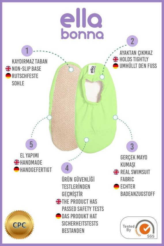 Bebek Çocuk Deniz Ayakkabısı, Kaydırmaz Taban, Unisex Havuz Patiği - 100