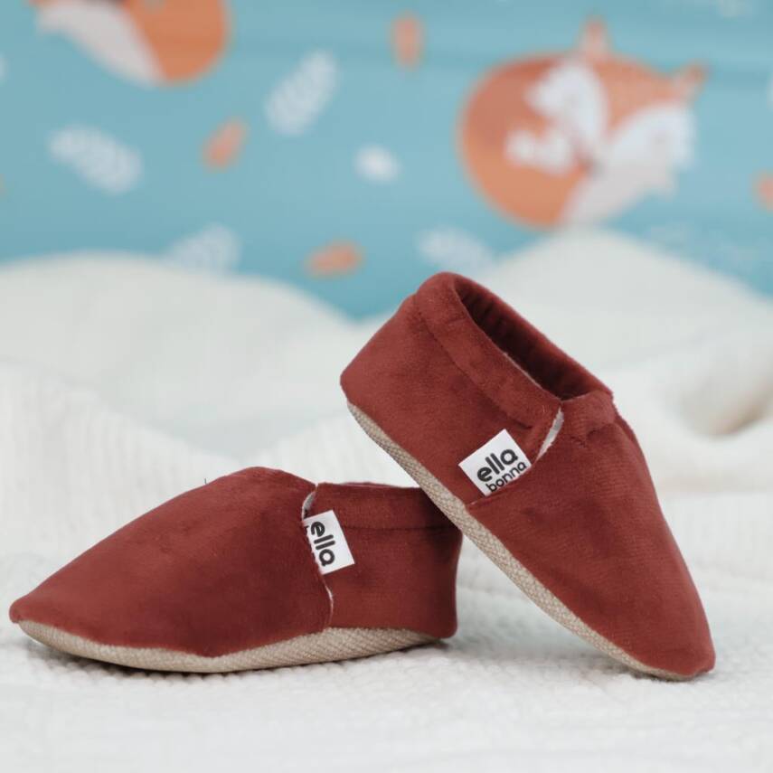 Kadife Bebek Patiği, Kaydırmaz Taban, Kreş Ayakkabısı Patik - 6
