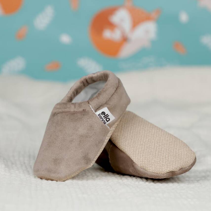 Kadife Bebek Patiği, Kaydırmaz Taban, Kreş Ayakkabısı Patik - 35