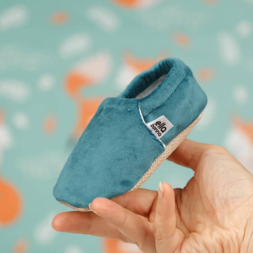 Kadife Bebek Patiği, Kaydırmaz Taban, Kreş Ayakkabısı Patik - 46