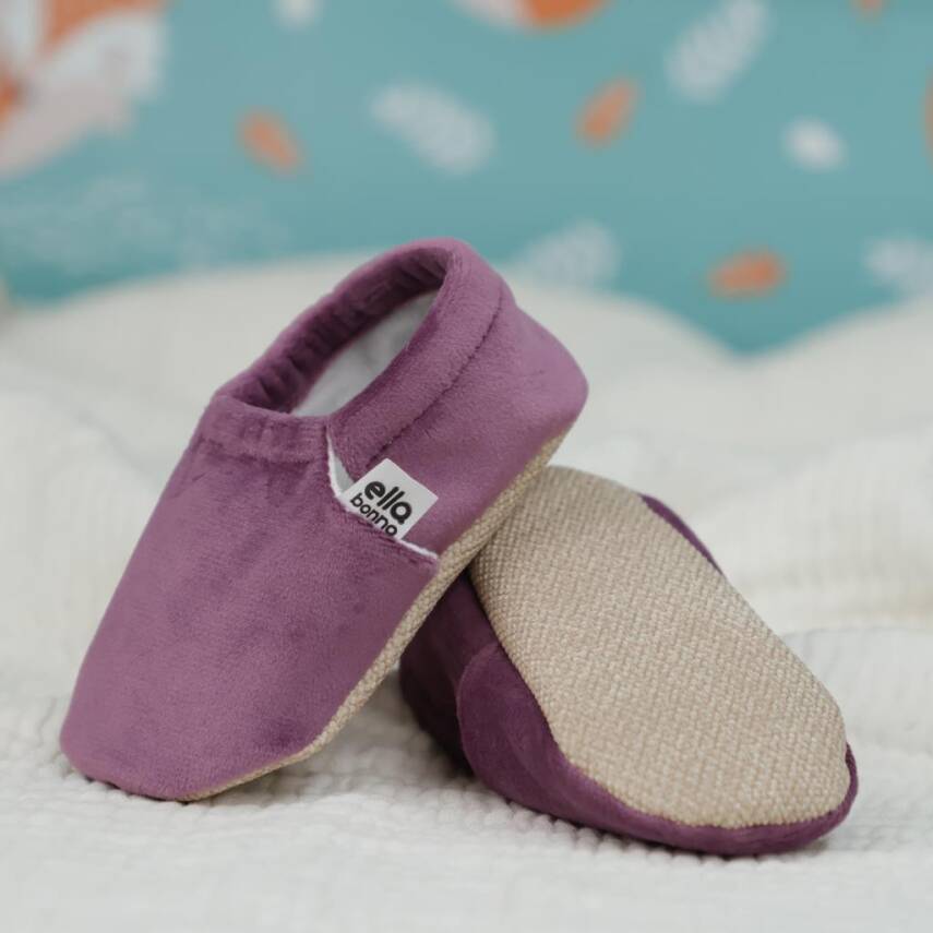 Kadife Bebek Patiği, Kaydırmaz Taban, Kreş Ayakkabısı Patik - 55