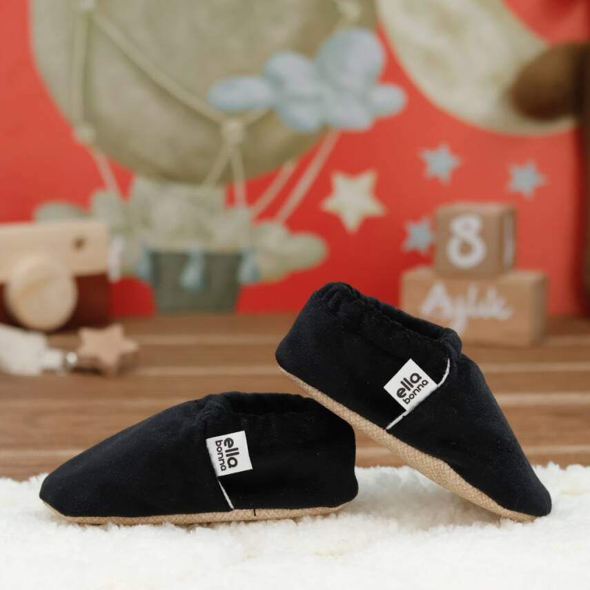 Kadife Bebek Patiği, Kaydırmaz Taban, Kreş Ayakkabısı Patik - 84