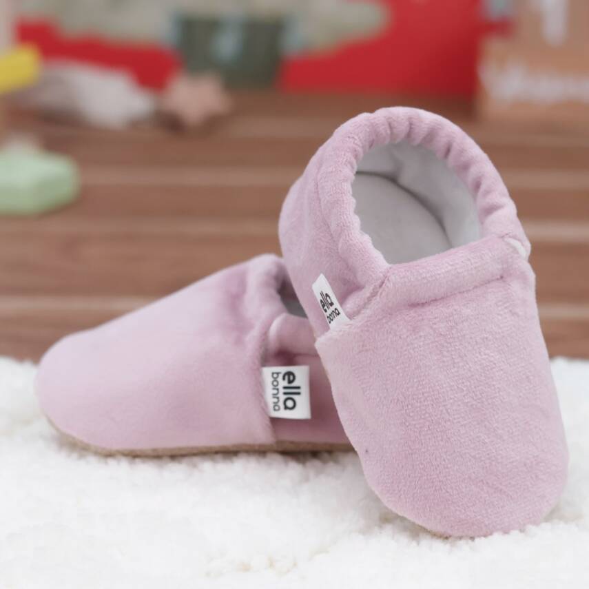 Kadife Bebek Patiği, Kaydırmaz Taban, Kreş Ayakkabısı Patik - 91