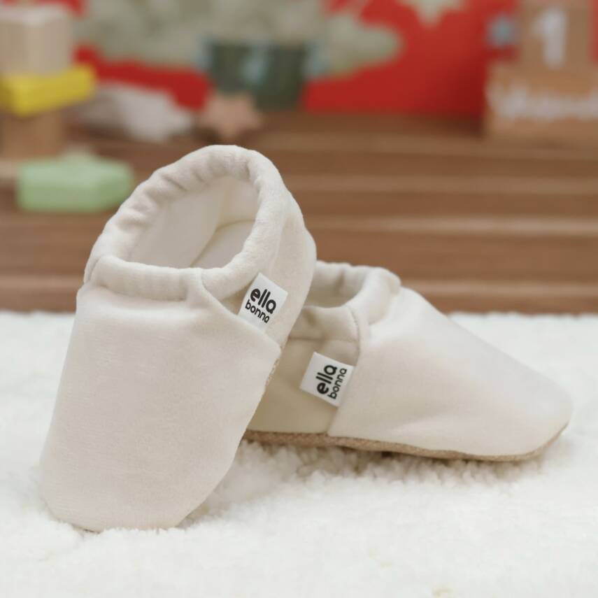 Kadife Bebek Patiği, Kaydırmaz Taban, Kreş Ayakkabısı Patik - 107