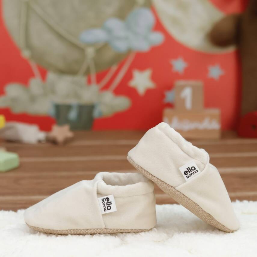 Kadife Bebek Patiği, Kaydırmaz Taban, Kreş Ayakkabısı Patik - 108