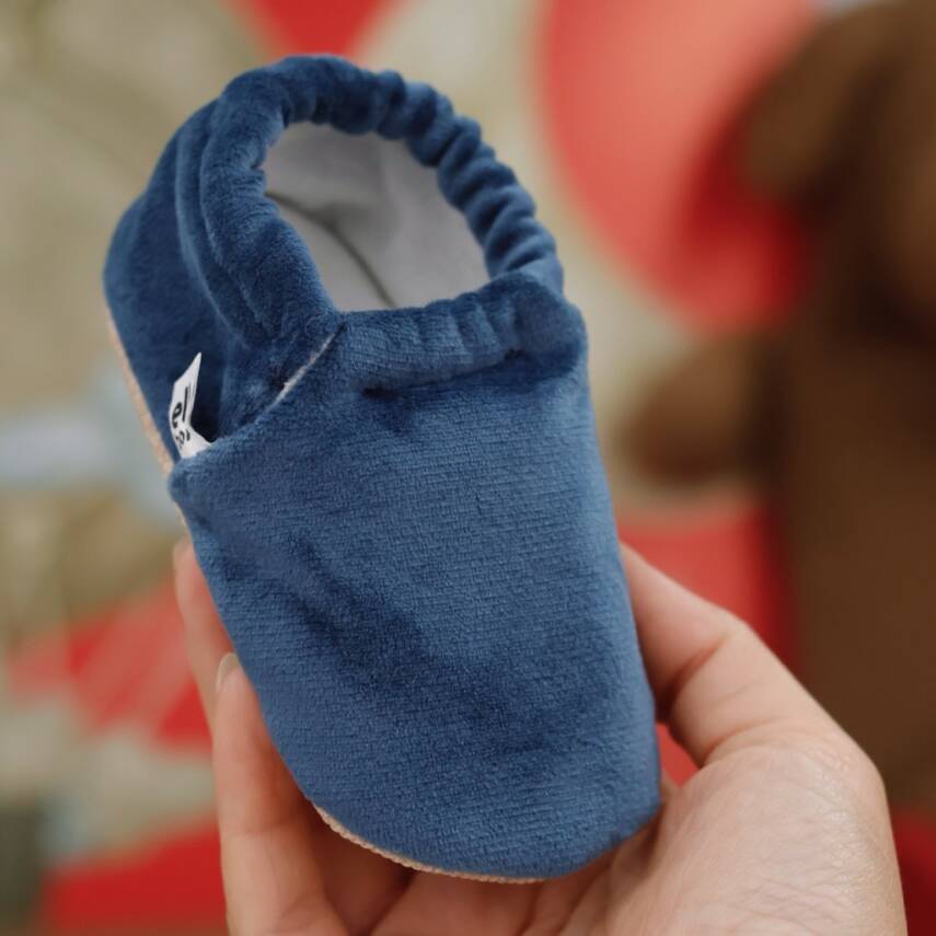 Kadife Bebek Patiği, Kaydırmaz Taban, Kreş Ayakkabısı Patik - 122