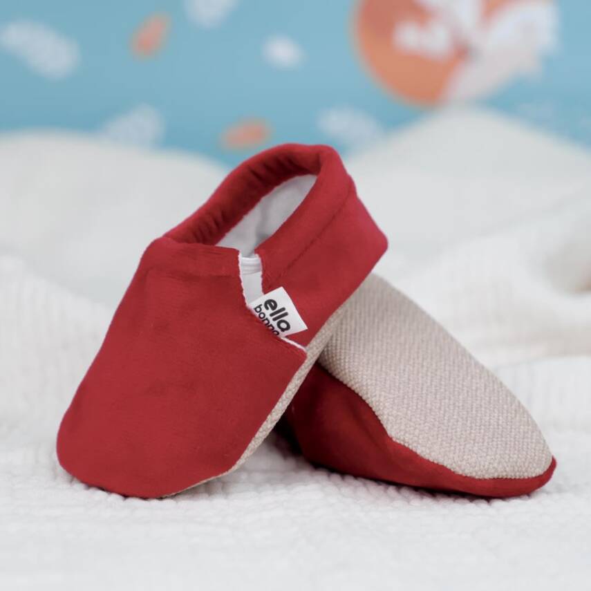 Kadife Bebek Patiği, Kaydırmaz Taban, Kreş Ayakkabısı Patik - 62