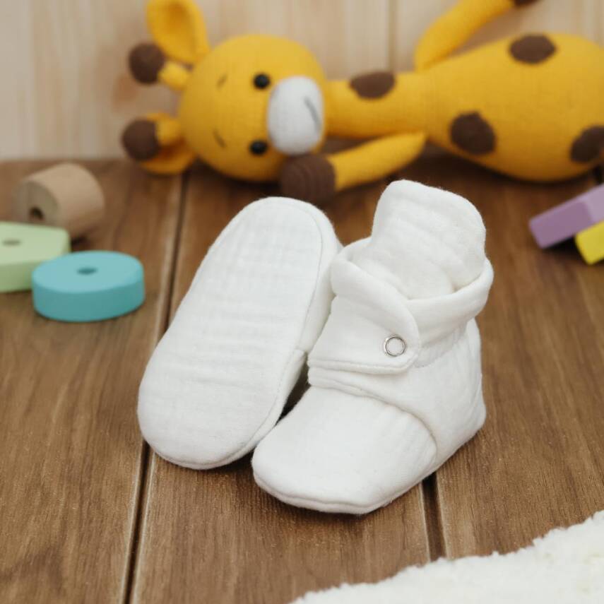 Müslin Bebek Patiği, Organik Pamuk, Yenidoğan Pandufu - 25