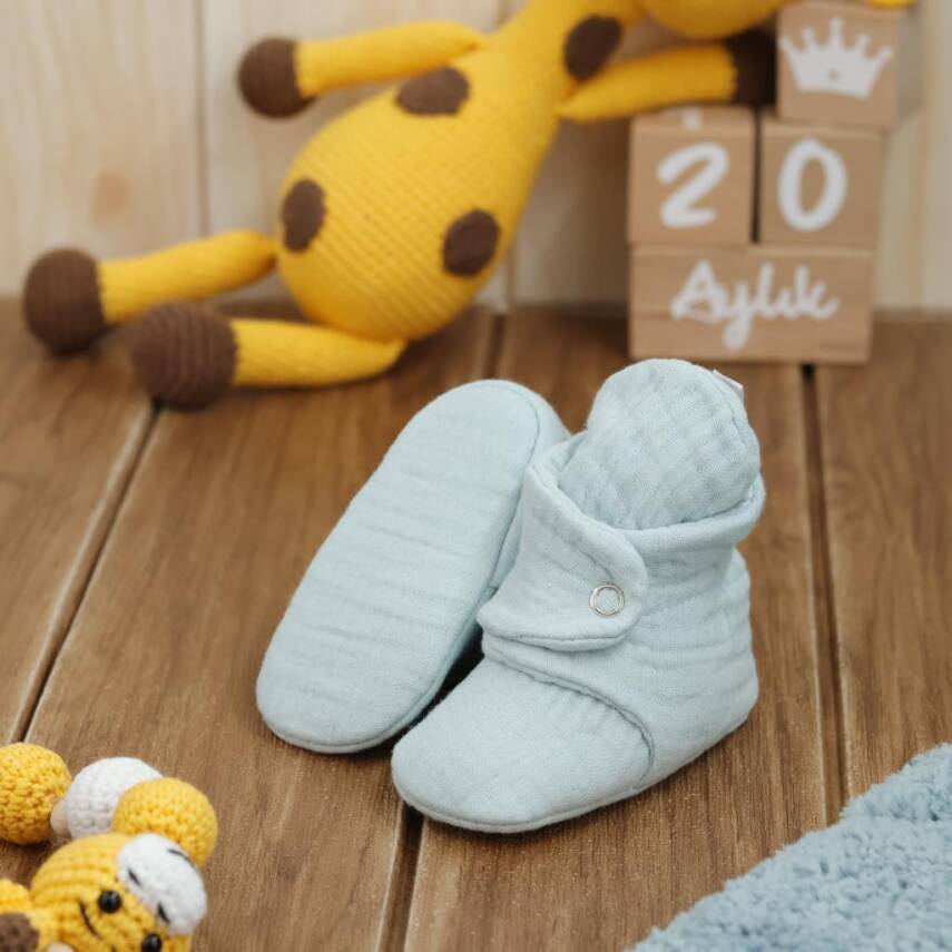 Müslin Bebek Patiği, Organik Pamuk, Yenidoğan Pandufu - 62