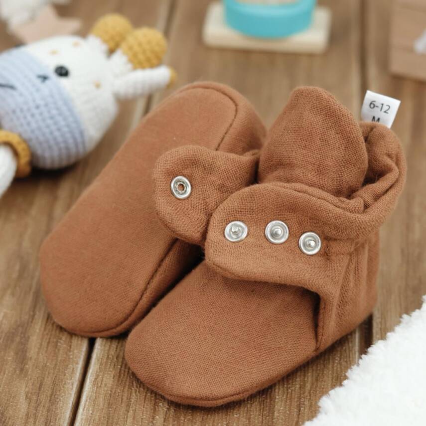 Müslin Bebek Patiği, Organik Pamuk, Yenidoğan Pandufu - 80