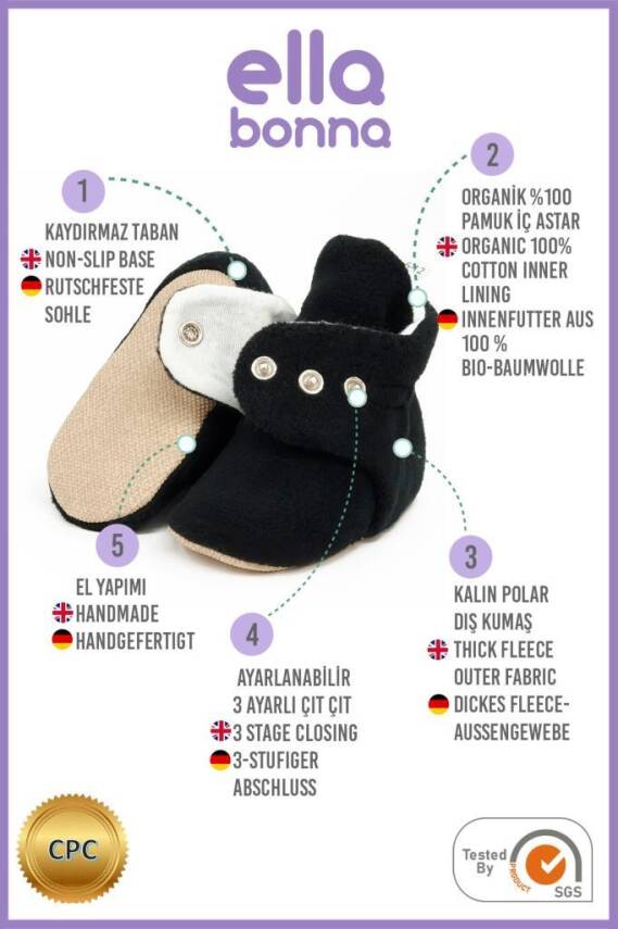 Polar Bebek Pandufu, Kaydırmaz Taban, Ev Botu, Kreş Ayakkabısı Patik - 17