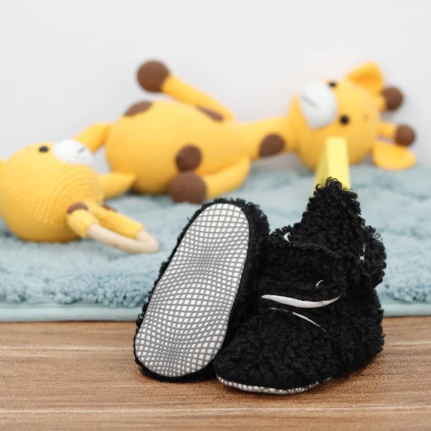 Teddy Bebek Pandufu, Kaydırmaz Taban, Organik Pamuk Astar, Ev Kreş Ayakkabısı - 12