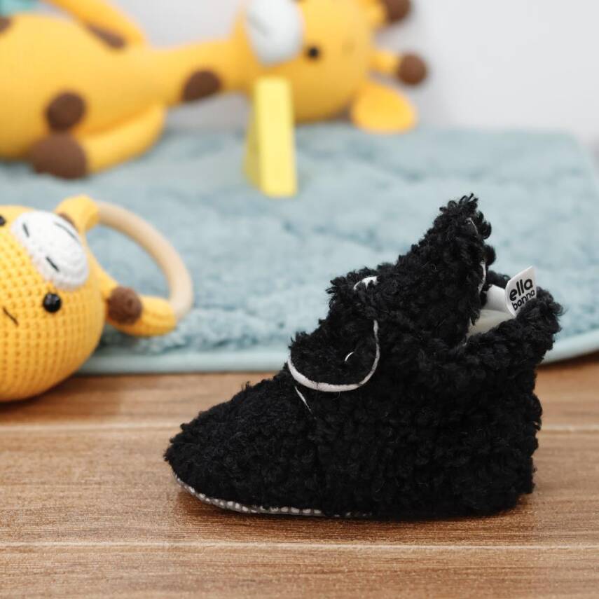 Teddy Bebek Pandufu, Kaydırmaz Taban, Organik Pamuk Astar, Ev Kreş Ayakkabısı - 13
