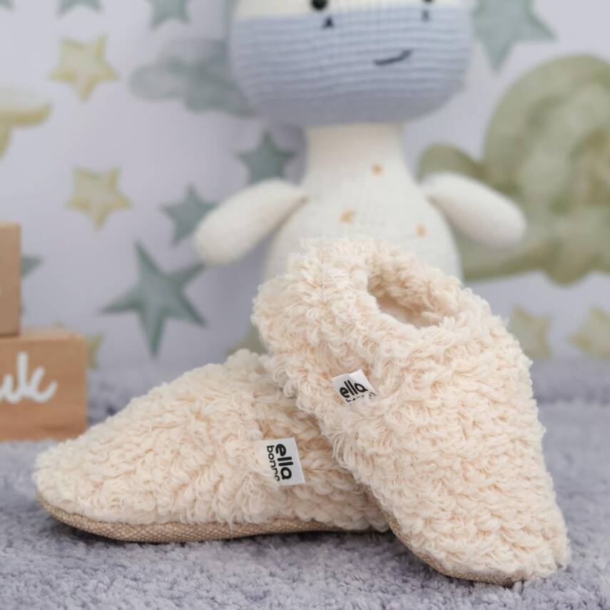 Teddy Bebek Patiği Ev Pandufu, Kaydırmaz Taban, Organik Pamuk Astar Kreş Ayakkabısı - 6