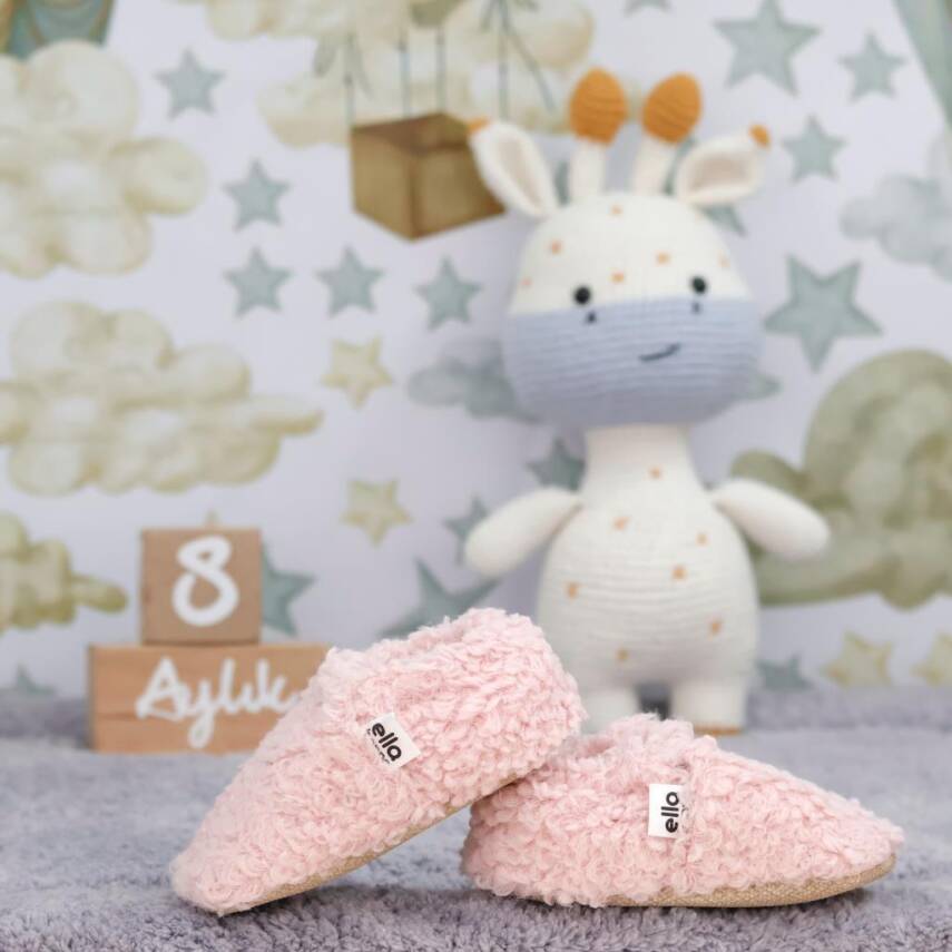 Teddy Bebek Patiği Ev Pandufu, Kaydırmaz Taban, Organik Pamuk Astar Kreş Ayakkabısı - 31