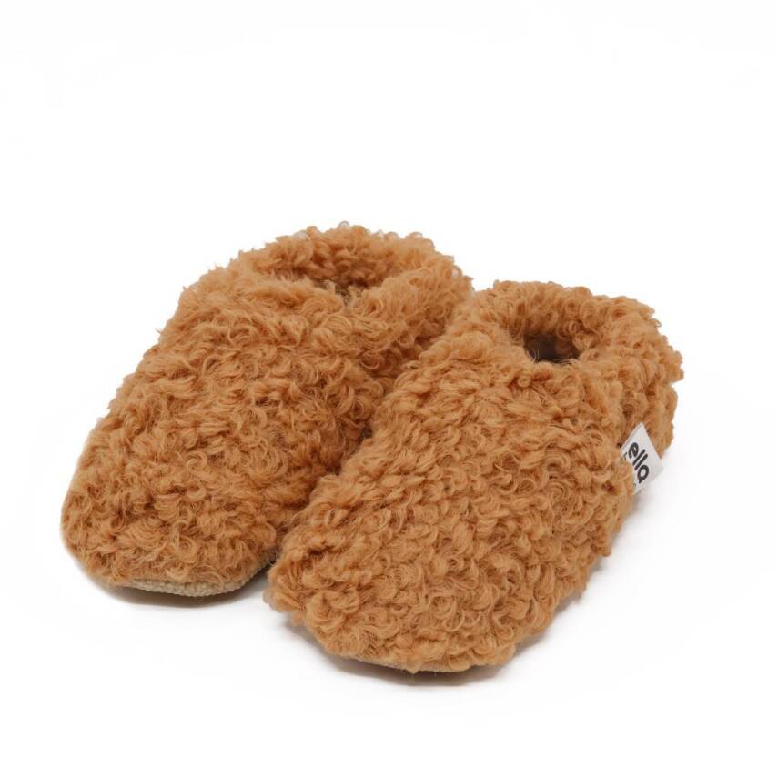 Teddy Bebek Patiği Ev Pandufu, Kaydırmaz Taban, Organik Pamuk Astar Kreş Ayakkabısı - 33